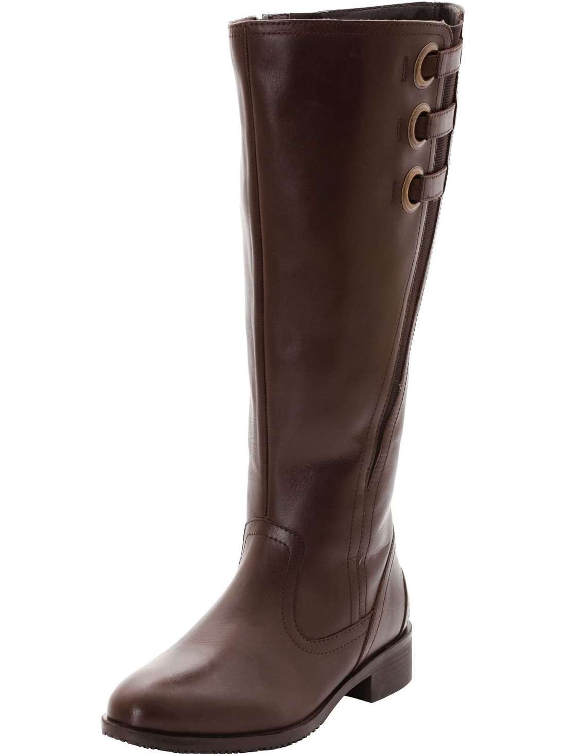 Ботинки с широким голенищем в стиле сапог для верховой езды с декоративными ремешками. Große Größen