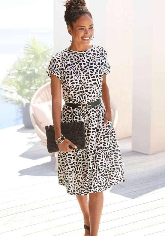 Платье из джерси с животным принтом