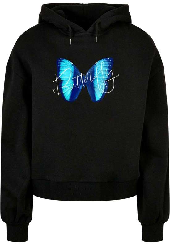 Толстовка с капюшоном Damen Ladies Butterfly Blue Organic Oversized Hoody