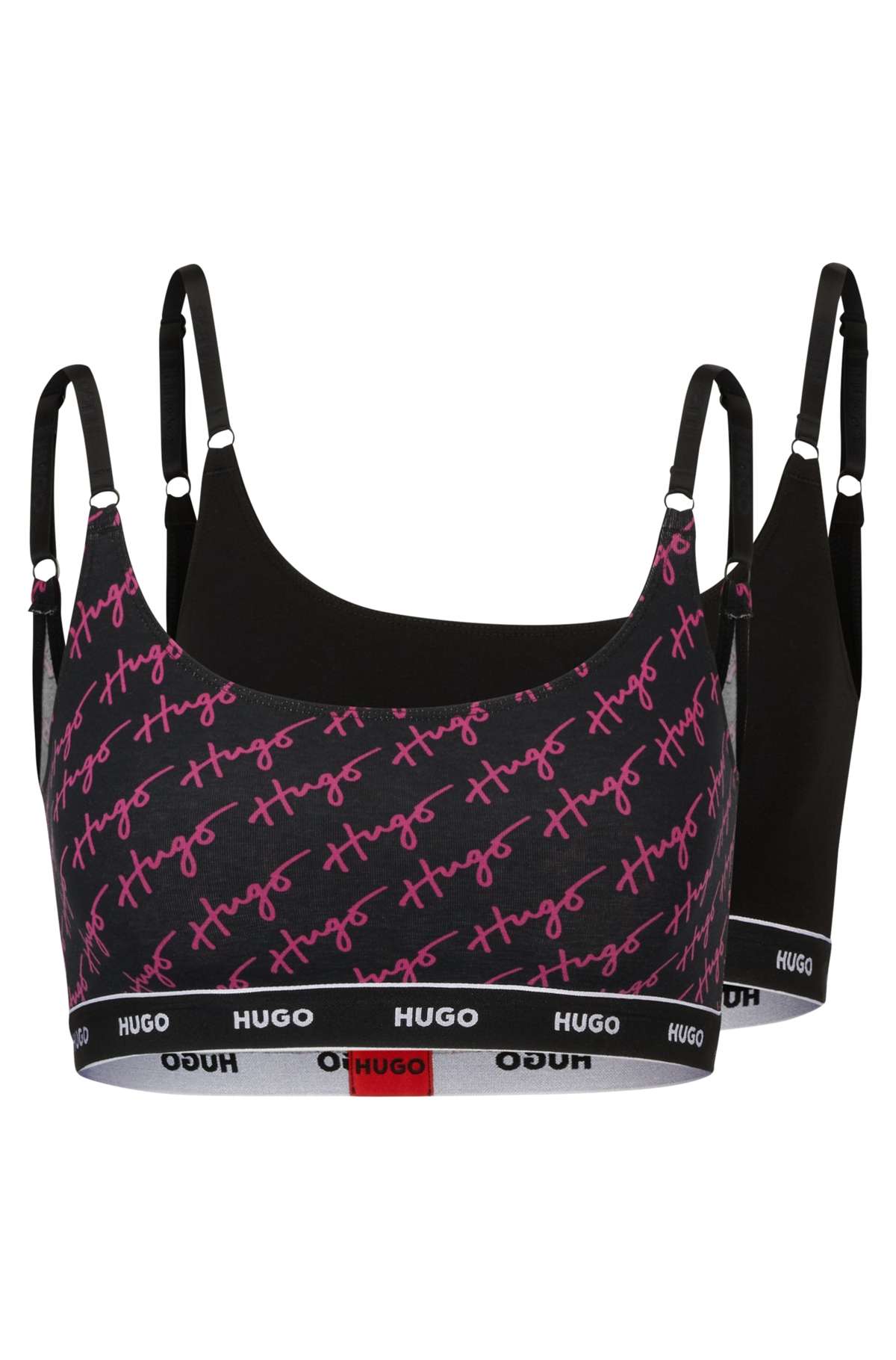Бюстгальтер-бралетт с логотипом HUGO на поясе. TWIN BRALETTE DESIGN
