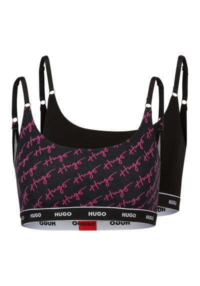 Бюстгальтер-бралетт с логотипом HUGO на поясе. TWIN BRALETTE DESIGN