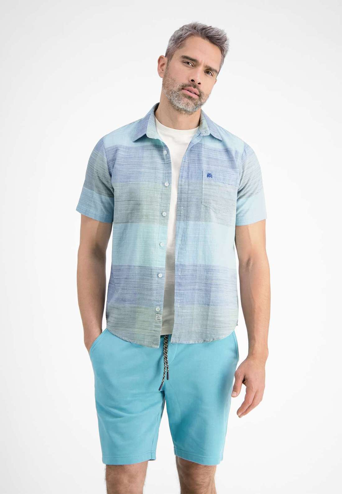 Рубашка с коротким рукавом LERROS Kurzarmhemd *Slub Karo*