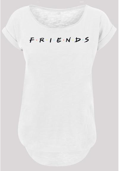 Рубашка с коротким рукавом Damen Friends Text Logo -WHT with Ladies Long Slub Tee