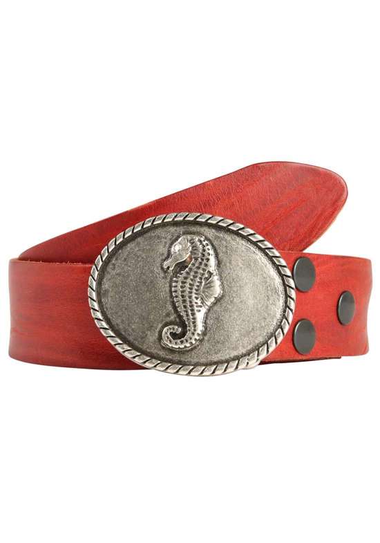 Кожаный ремень Seepferd Oval Silber Mit Swarovski-Kristall Veredelt