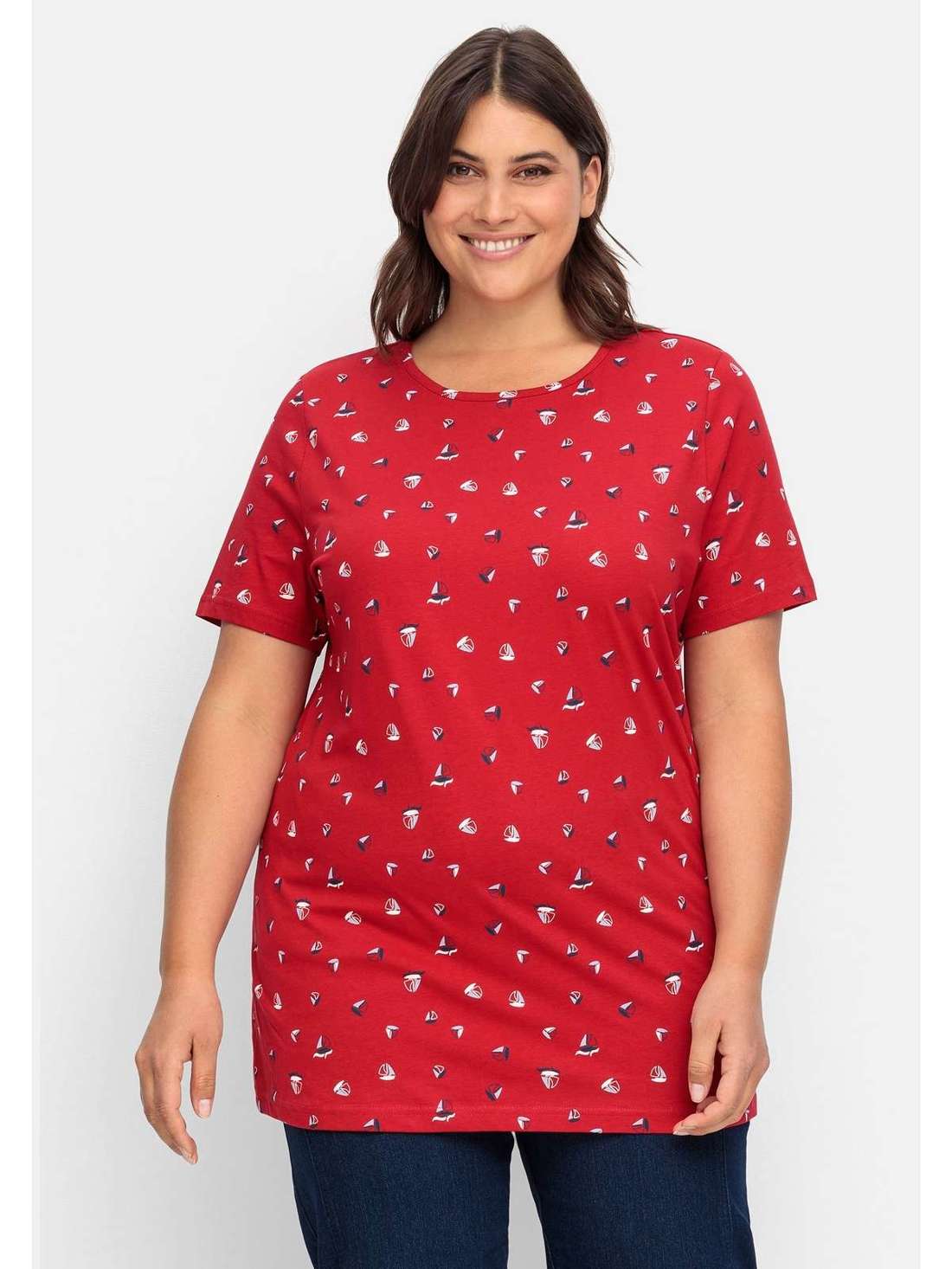 Футболка с минимальным принтом по всей поверхности Große Größen