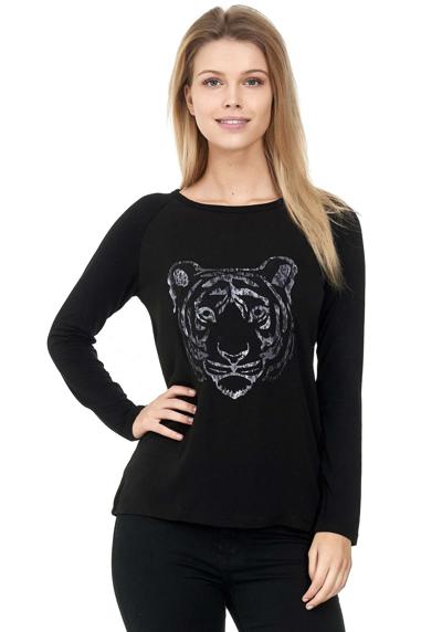 Рубашка с длинными рукавами с леопардовым принтом и пятнами льва