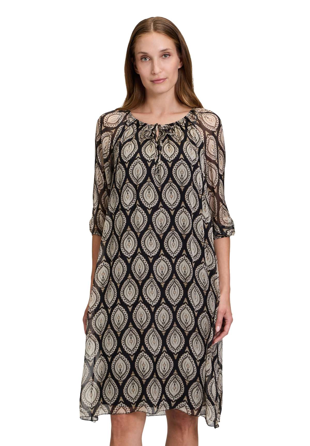 Шифоновое платье Chiffonkleid mit 3/4 Arm