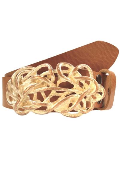 Кожаный ремень Gump Wood« mit austauschbarer Schlie?e »Strohknoten Rosa