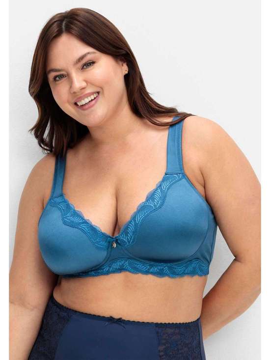 Бюстгальтер без косточек с мягкими чашками и тонким кружевом. Große Größen