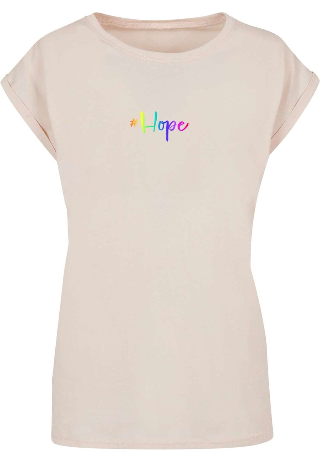 футболка Damen Ladies Hope Rainbow Extended Shoulder Tee