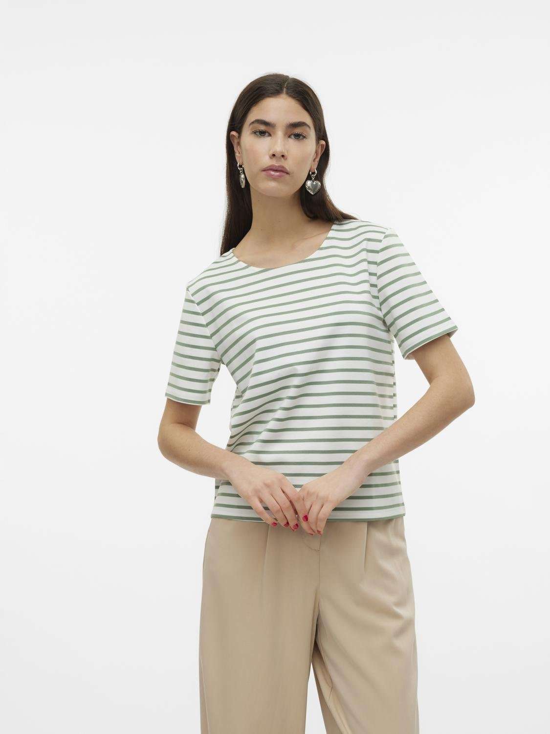 рубашка с круглым вырезом VMABBY SS ZIP TOP JRS NOOS