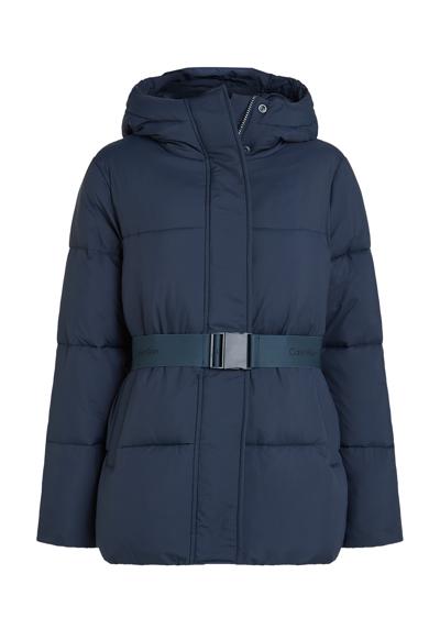 Стеганая куртка с капюшоном и поясом LOGO BELT SHORT PUFFER