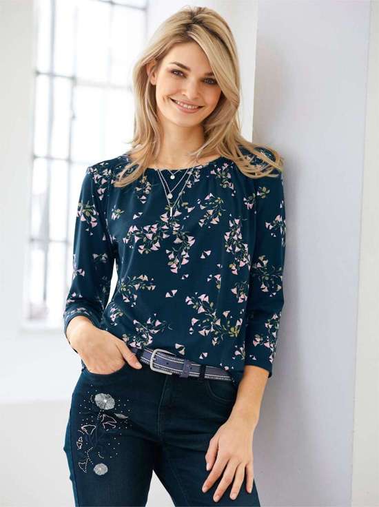 Рубашка с длинным рукавом Druck-Shirt