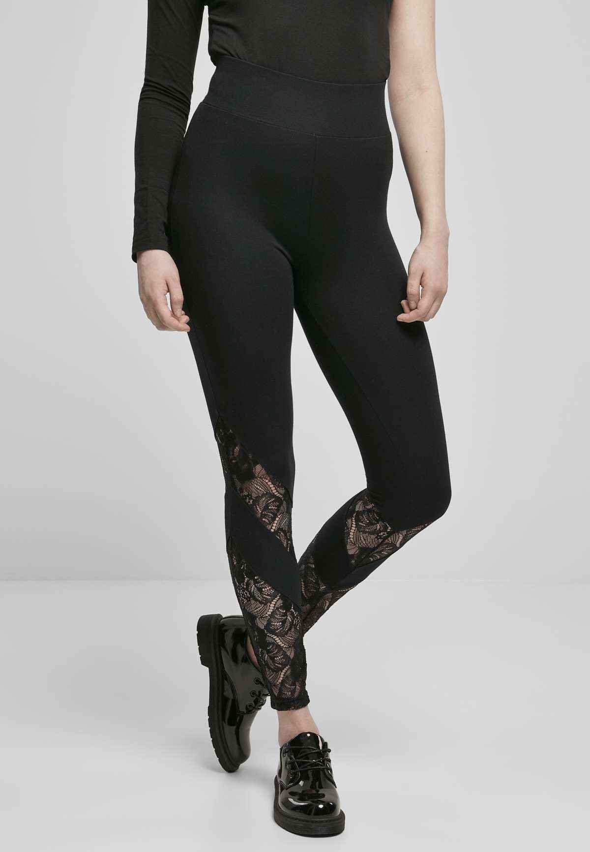леггинсы Urban Classics Damen Ladies Highwaist Lace Inset Leggings