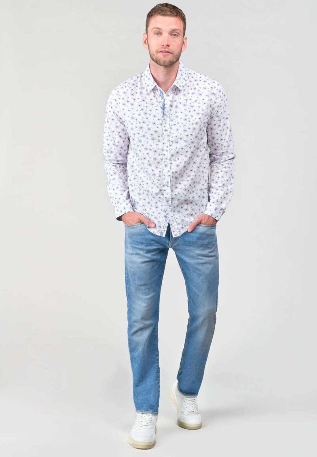 Рубашка с длинными рукавами и модным принтом по всей поверхности. DABIS