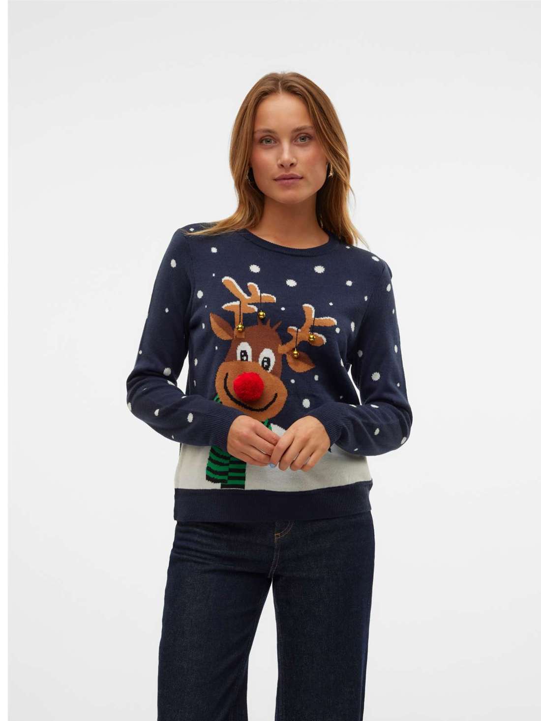 Рождественский свитер VMSNOWY DEER LS O-NECK XMAS