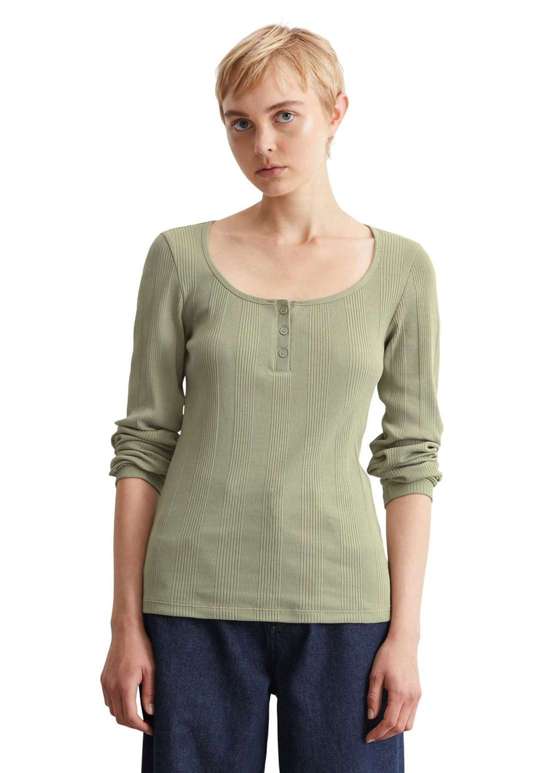 Рубашка с длинным рукавом aus geripptem Bio-Baumwoll-Jersey