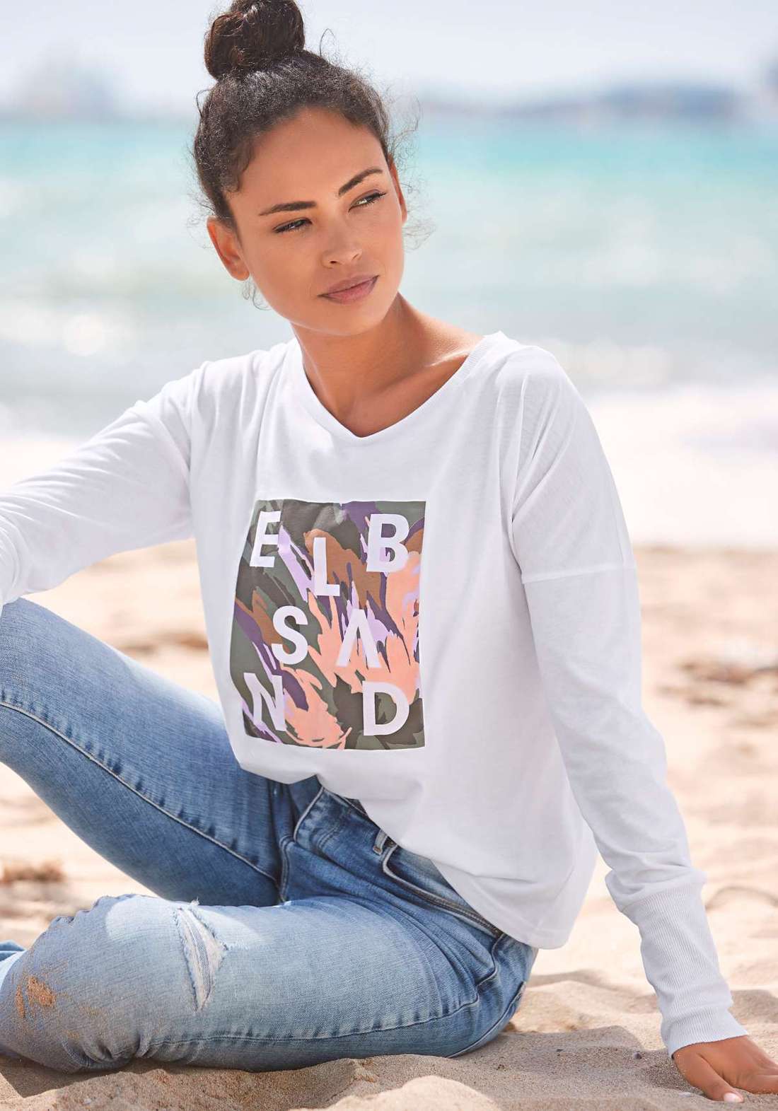 Рубашка с длинными рукавами и принтом спереди Inea