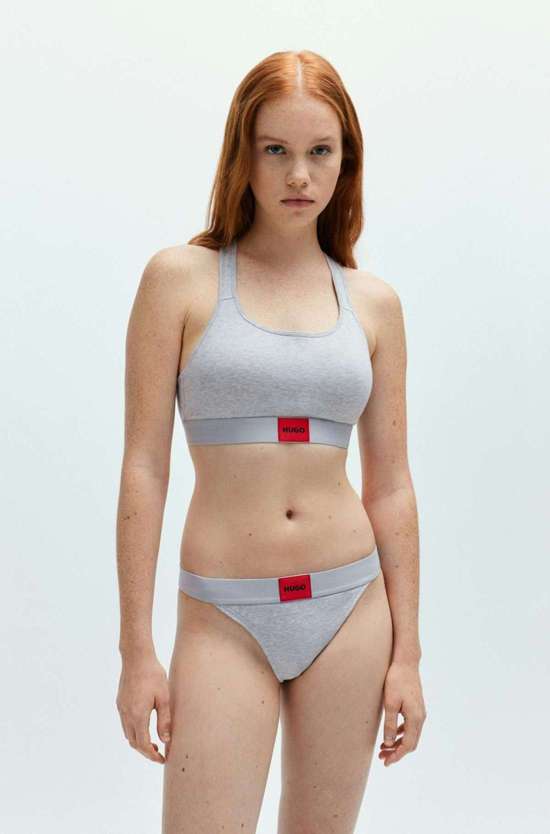 Бюстгальтер-бралетт с вышитым логотипом HUGO BOSS BRALETTE PAD.RED LAB