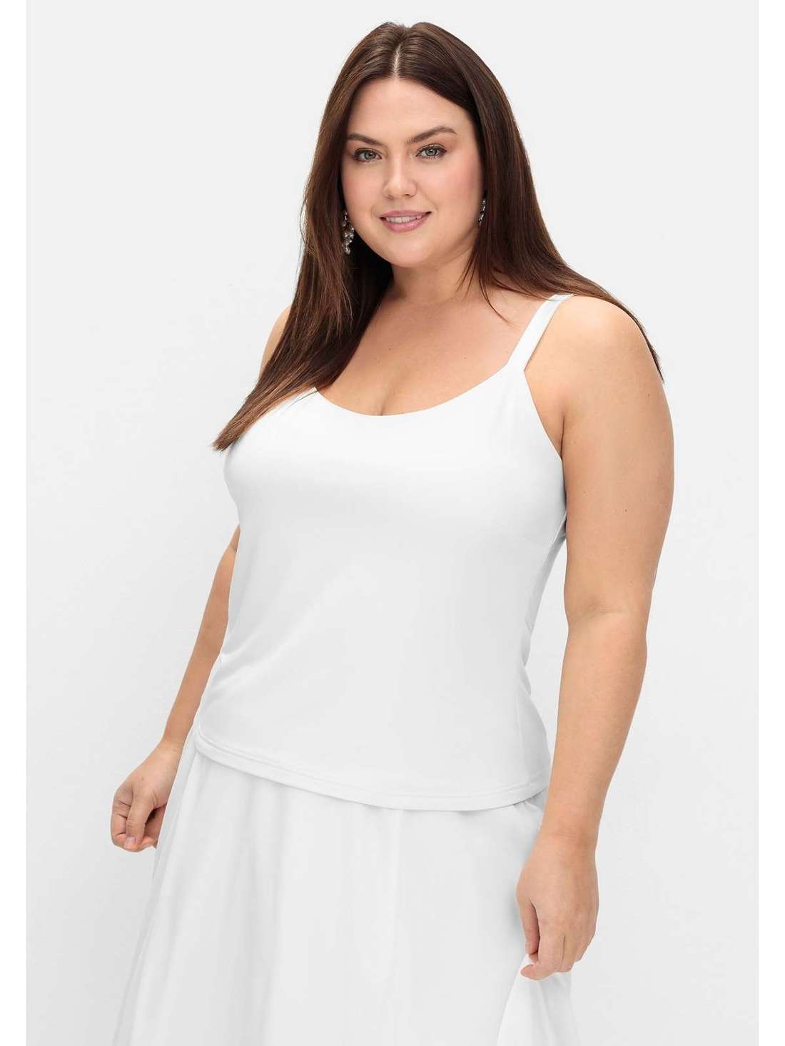 Топ-спагетти с атласными деталями Große Größen