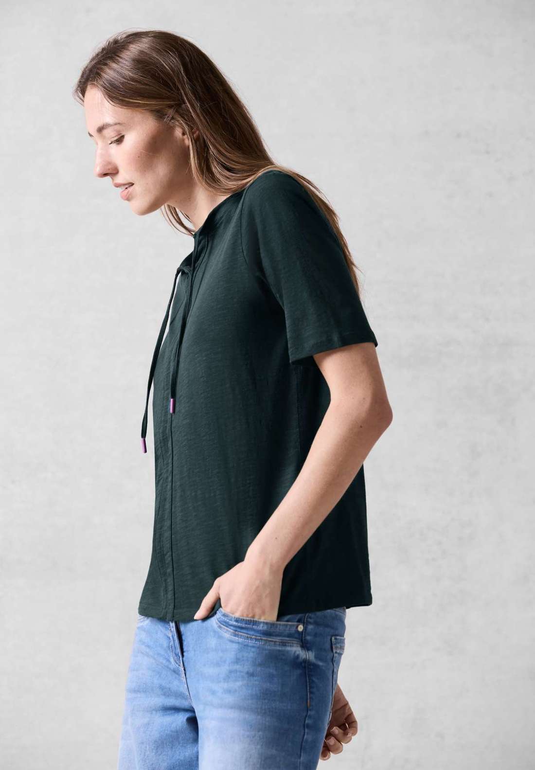 Рубашка-туника с разрезом под горло