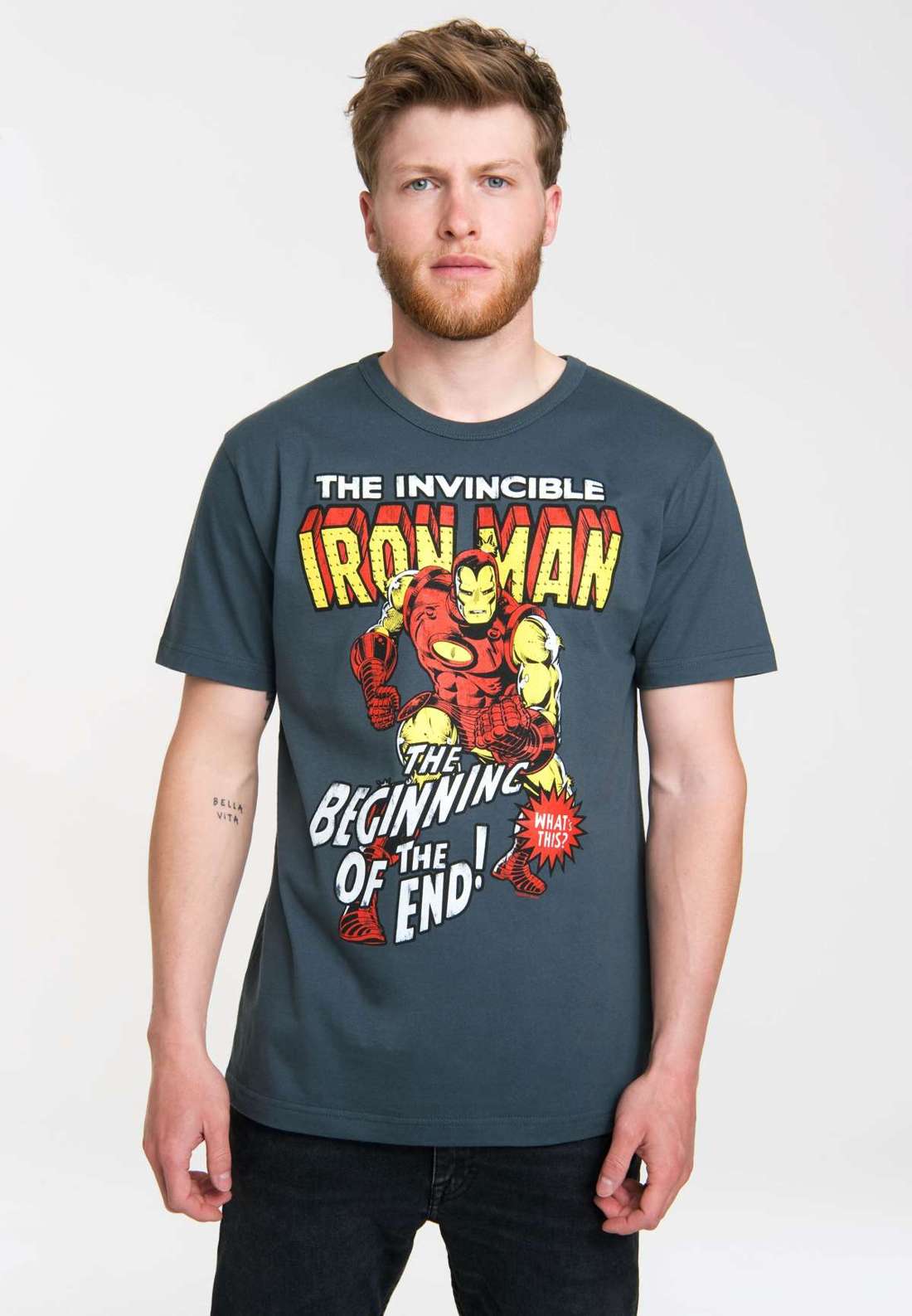 Футболка с ретро-принтом Iron Man Logo - Marvel