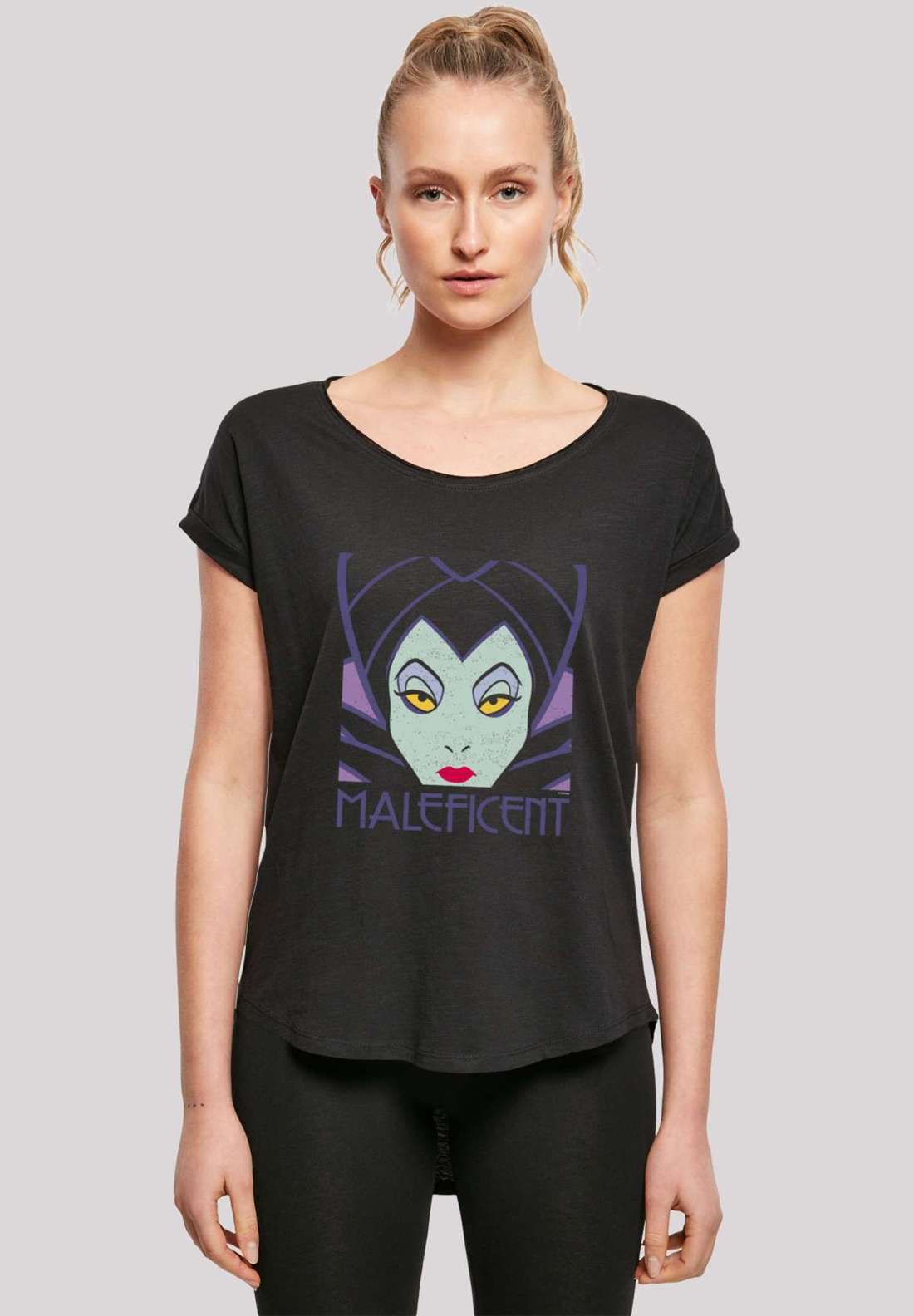 футболка Long Cut T-Shirt Disney Maleficent Cropped Head