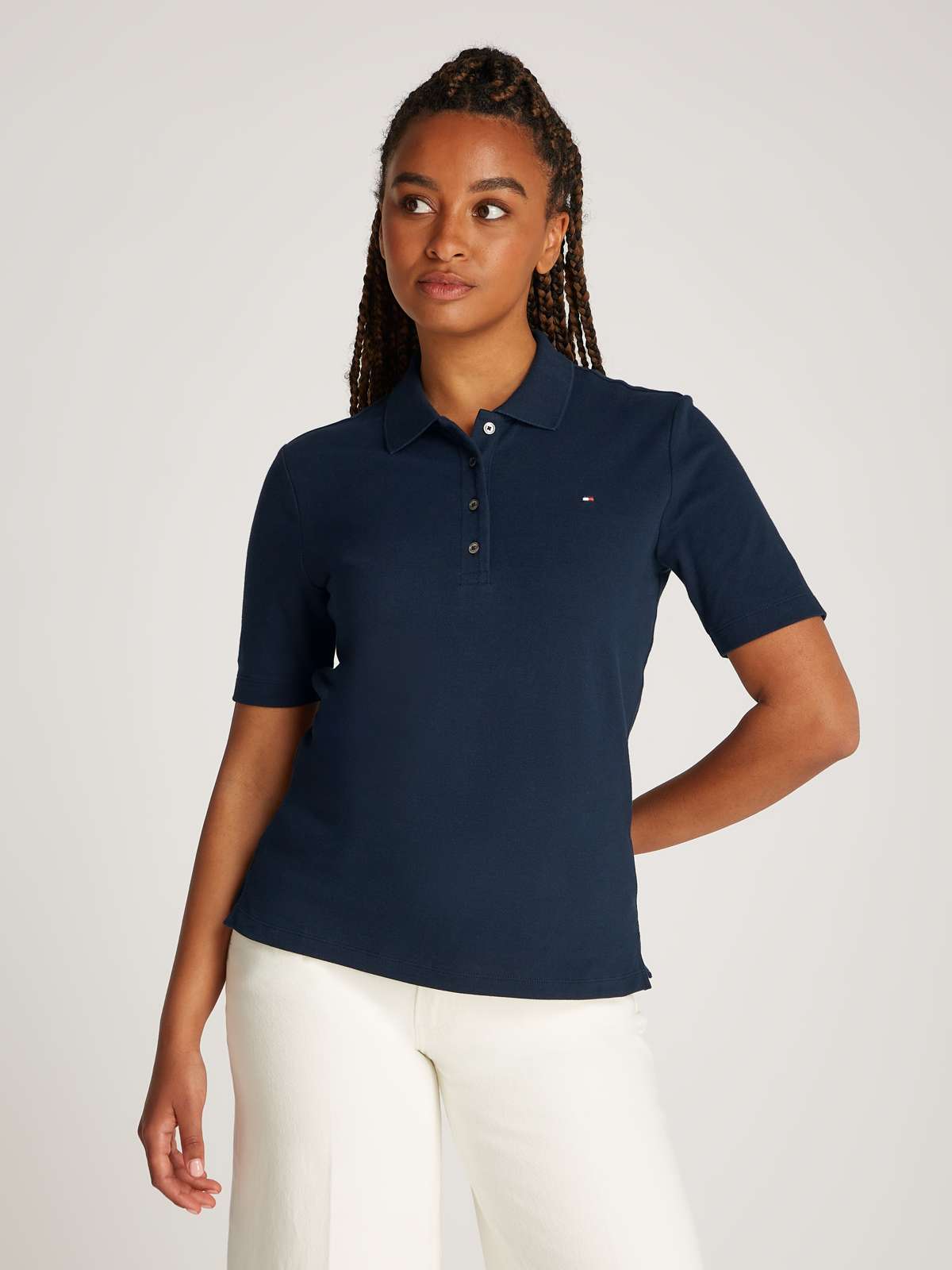 Рубашка-поло с вышивкой логотипа и разрезами по бокам 1985 Regular Fit Pique Premium Polo