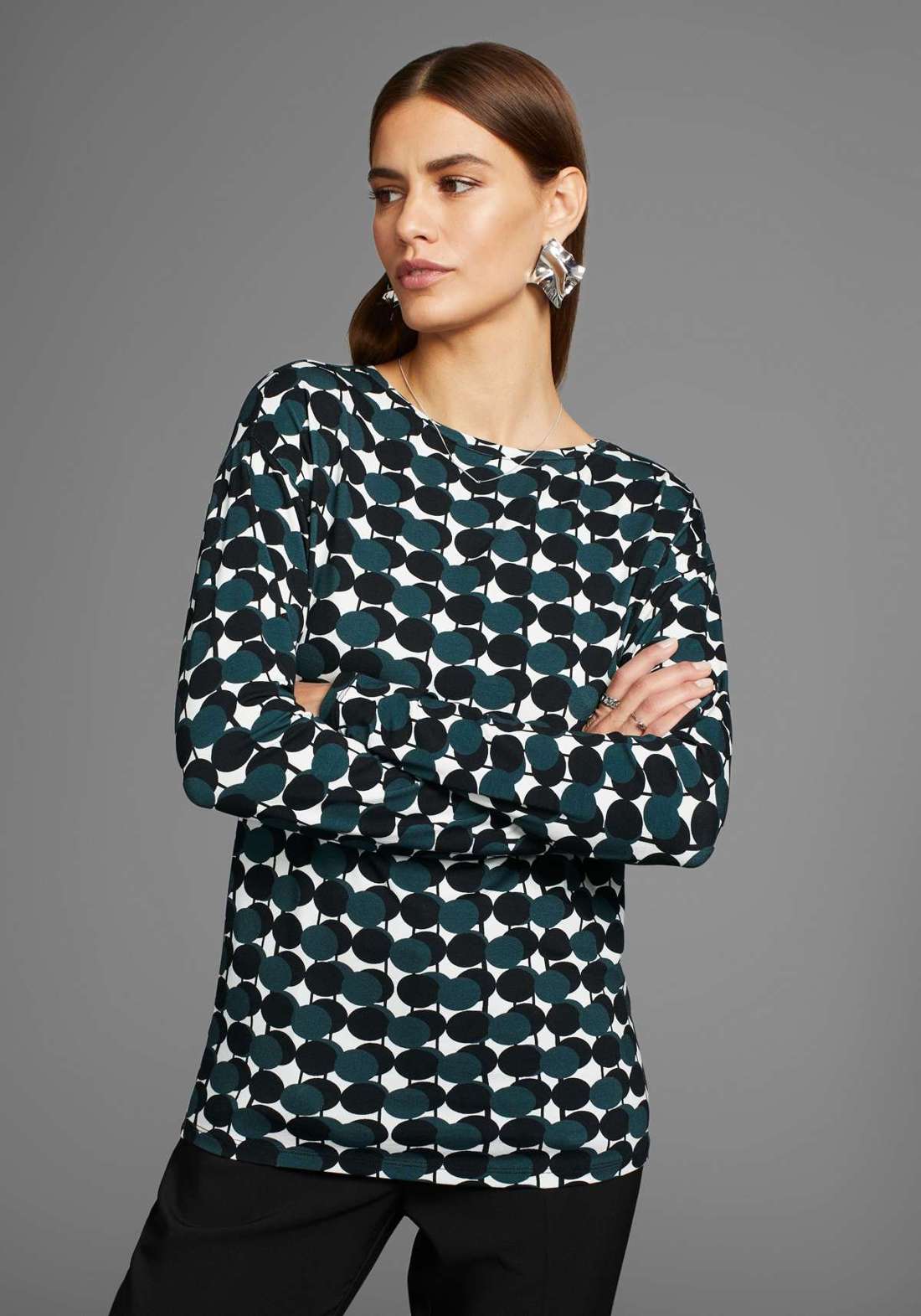 Рубашка с длинными рукавами и красивым принтом по всей поверхности - НОВАЯ КОЛЛЕКЦИЯ