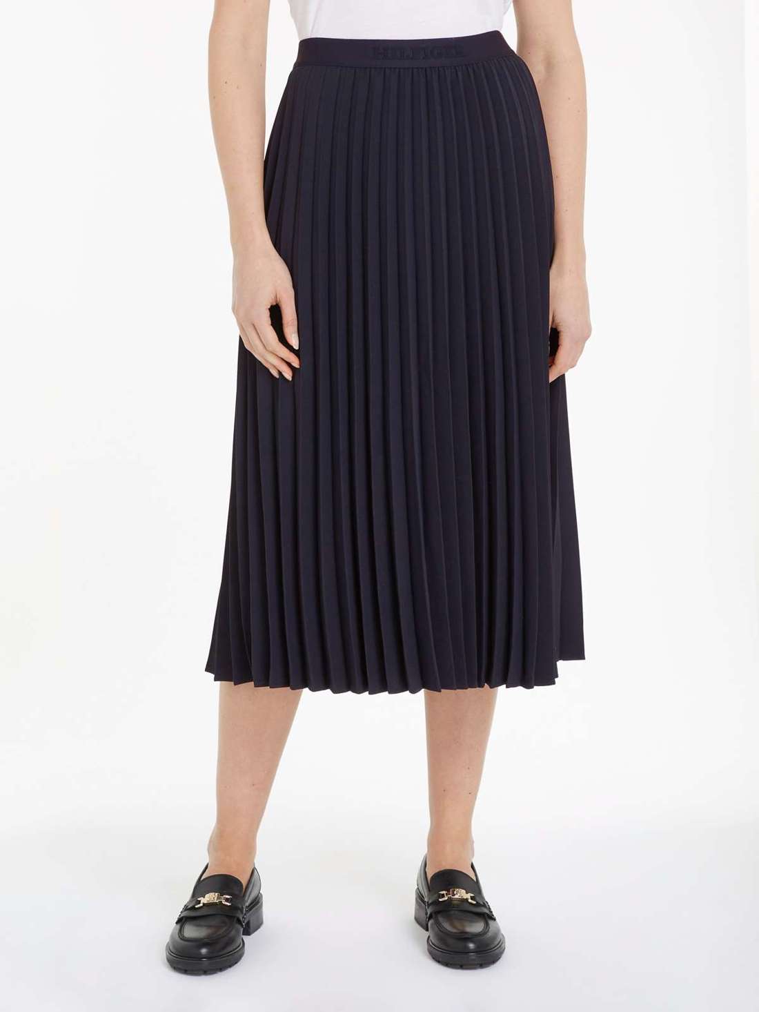 Плиссированная юбка FLUID TWILL PLEATED MIDI SKIRT
