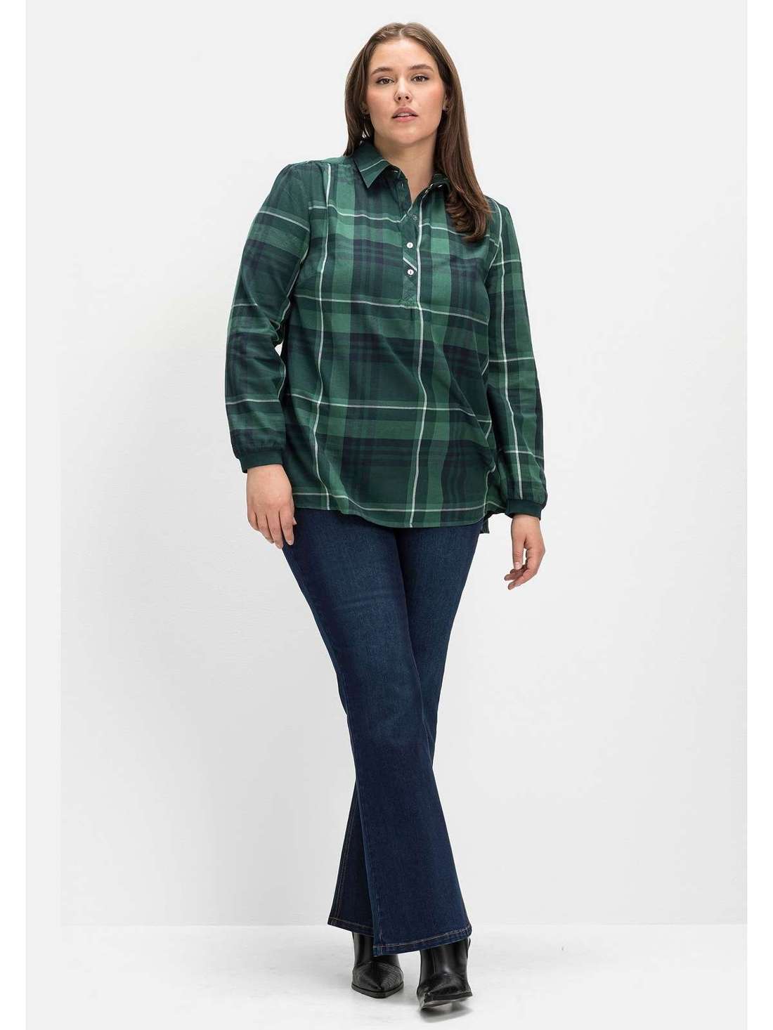 Джинсы Bootcut с эластичным поясом и контрастной строчкой. Gro?e Gro?en