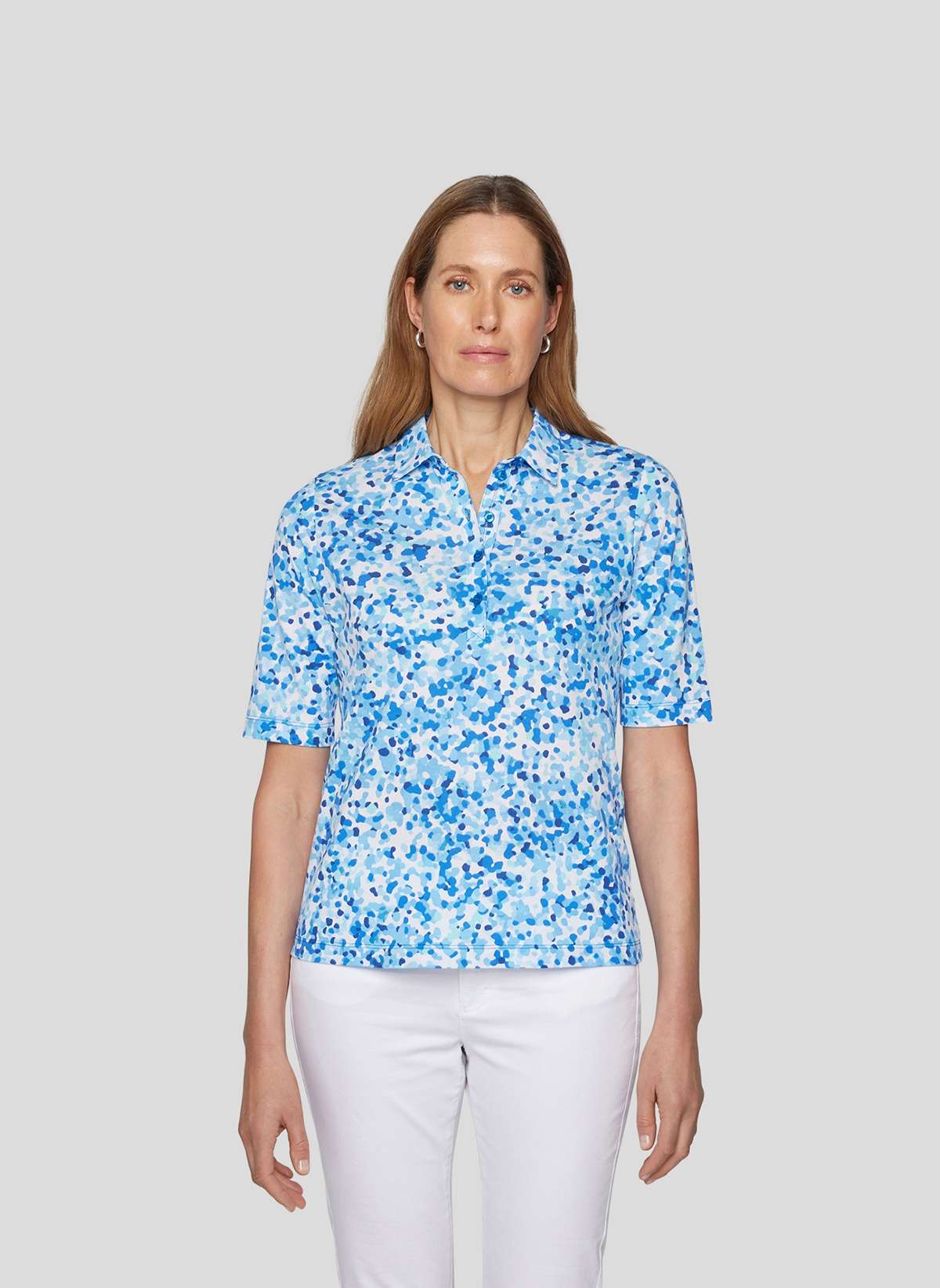 Рубашка с принтом Polo-Shirt mit Tupfenmuster
