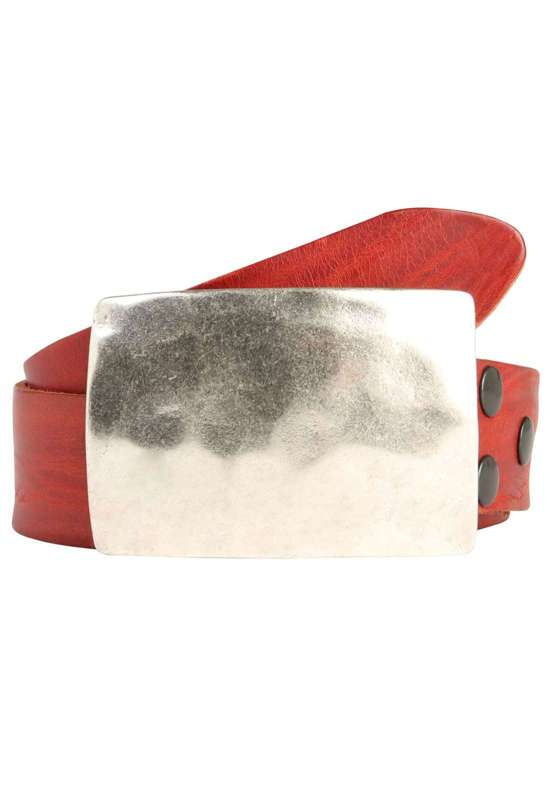 Кожаный ремень со сменной застежкой. Rechteck Gehämmert