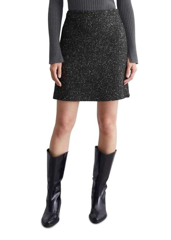 Тканая юбка aus Herringbone-Wolle-Mix