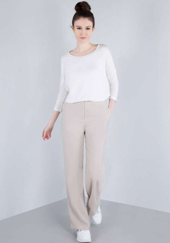 Плиссированные брюки Lässige weite Hose mit gummibund am Rücken