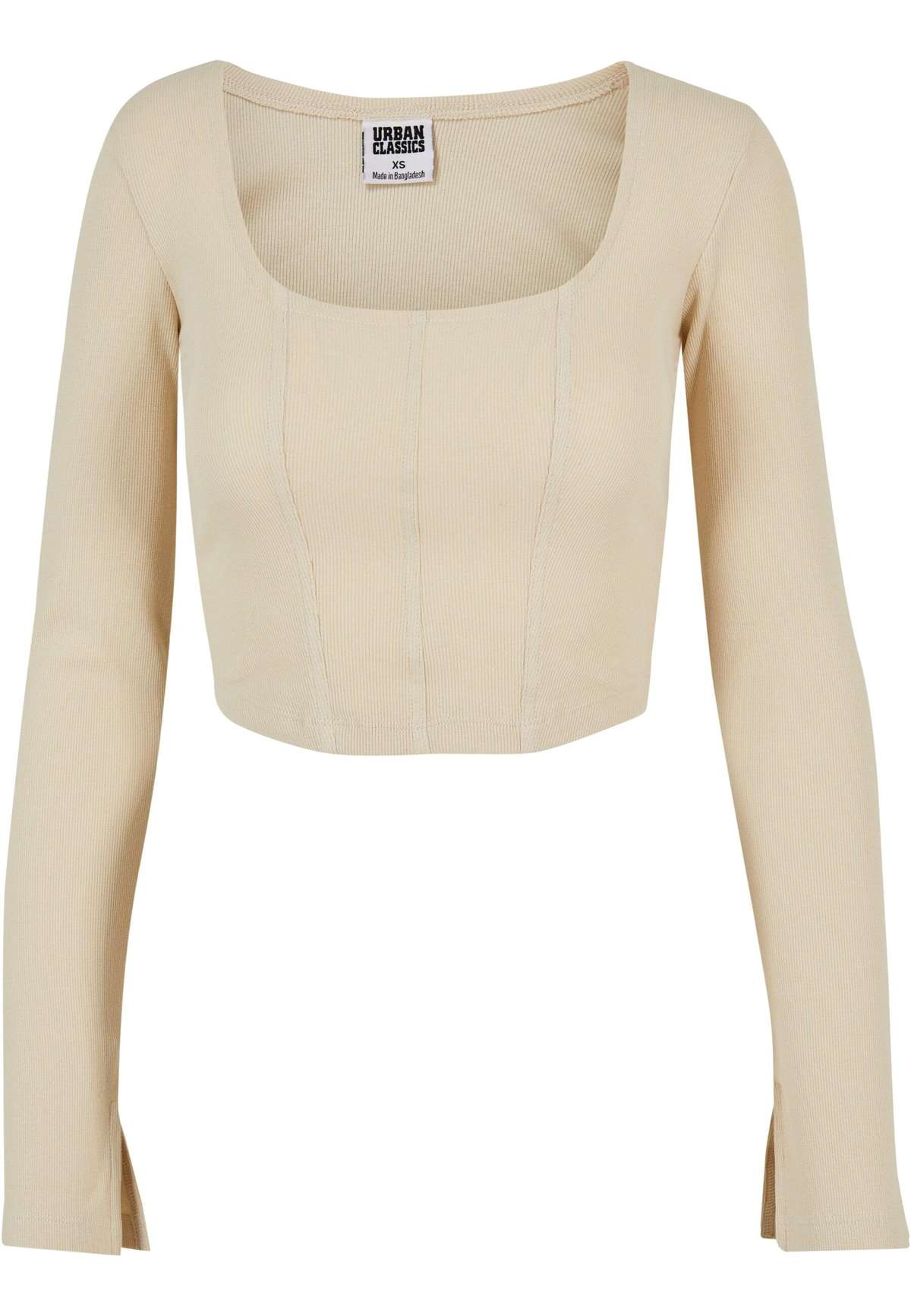Длинный рукав Urban Classics Damen Ladies Short Rib Corsage Longsleeve