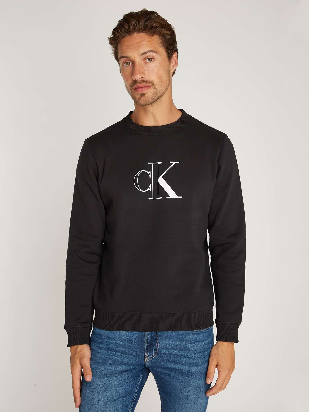 Толстовка с фирменной этикеткой OUTLINE MONOLOGO CREW NECK