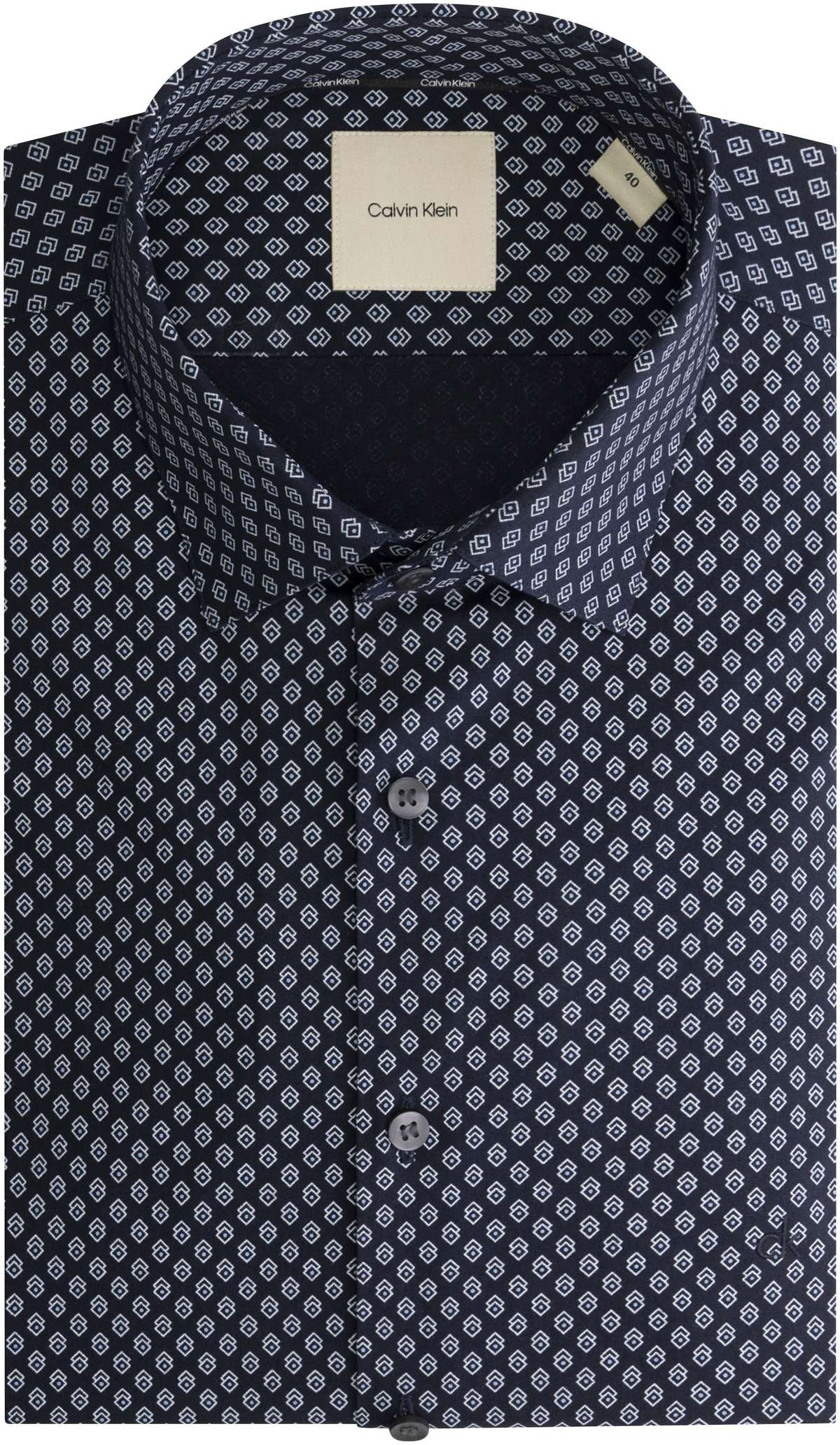 Рубашка с длинными рукавами и вышивкой логотипа POPLIN 2TONES PRINT SLIM SHIRT