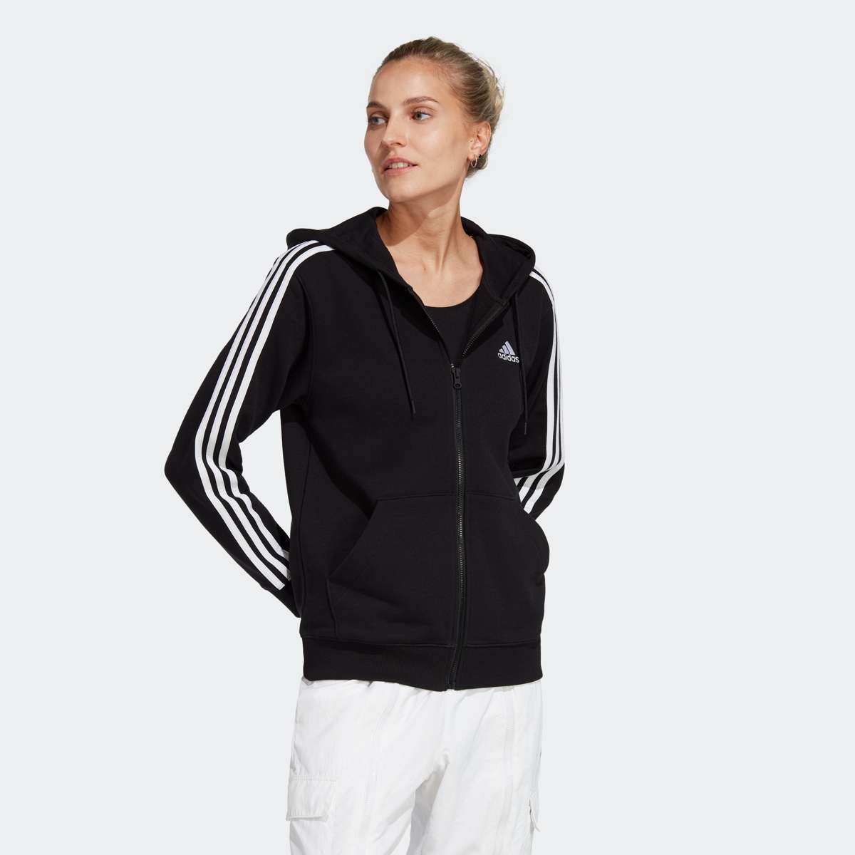 Толстовка с капюшоном ESSENTIALS 3STREIFEN FRENCH TERRY REGULAR KAPUZENJACKE