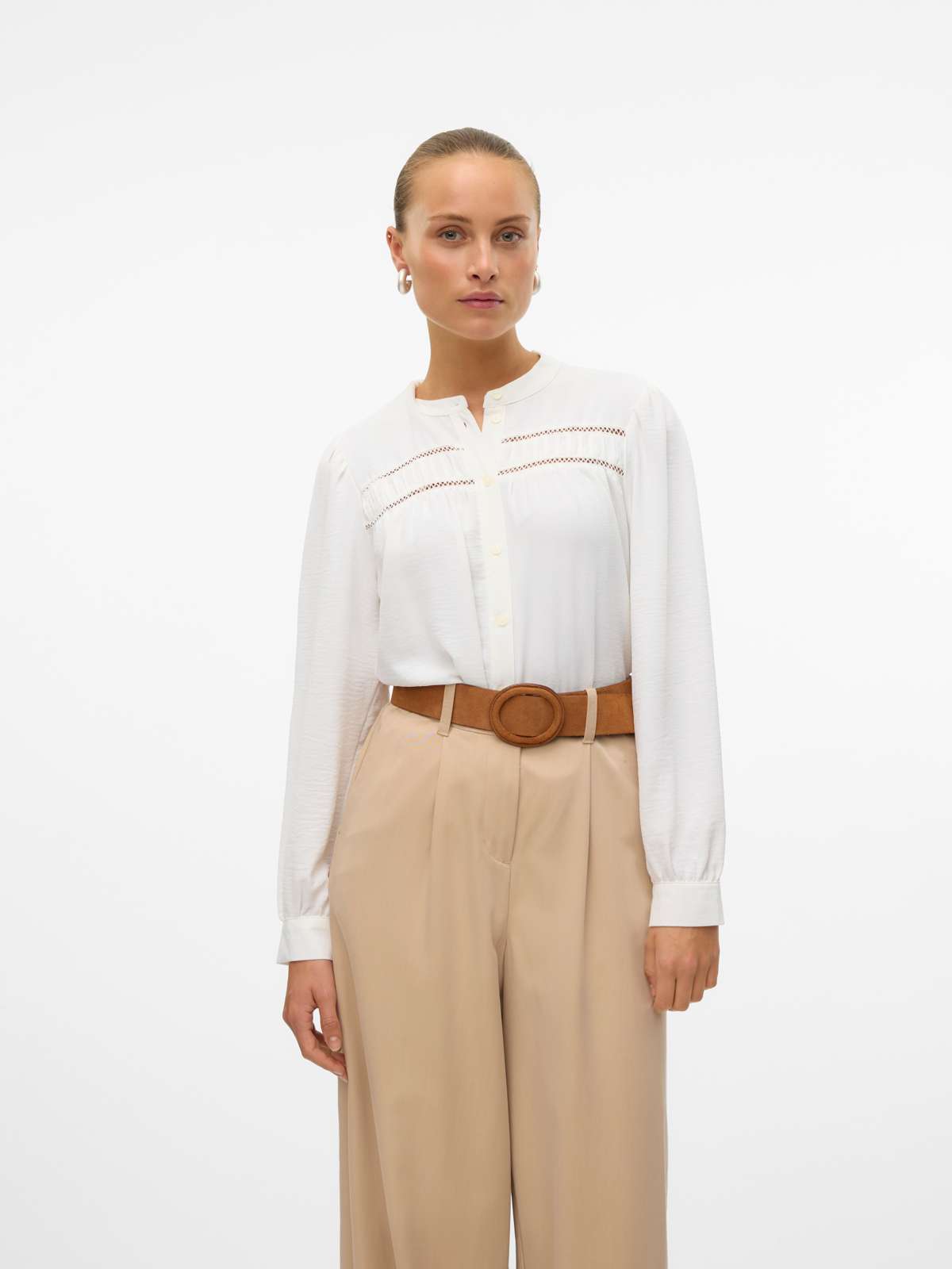 Блузка с длинными рукавами VMEMMA LS LACE SHIRT WVN GA NOOS