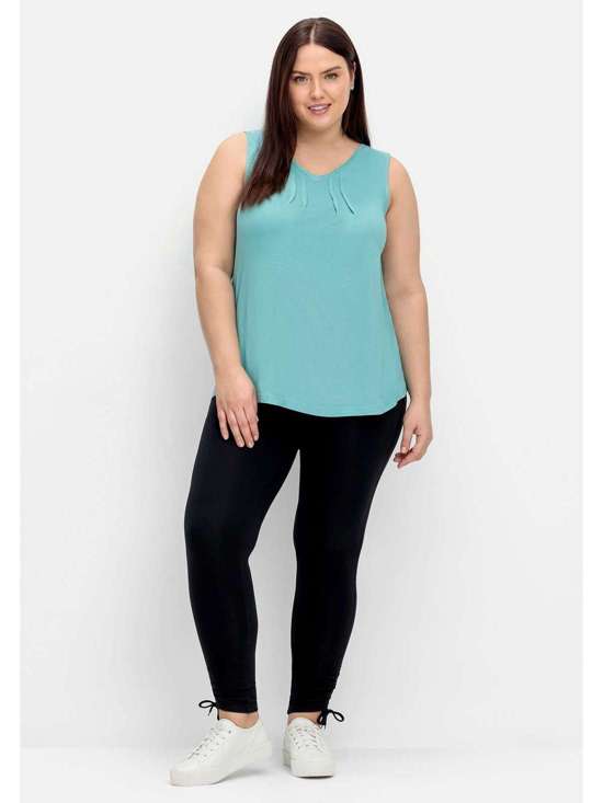 Леггинсы с широким поясом и присборенной кромкой. Große Größen