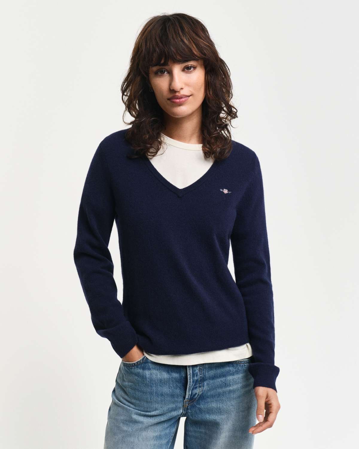 свитер с V-образным вырезом EXTRAFINE LAMBSWOOL V-NECK