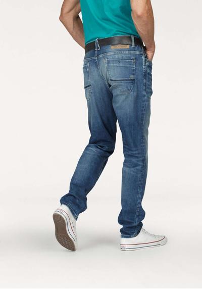 Зауженные джинсы с эффектом поношенности