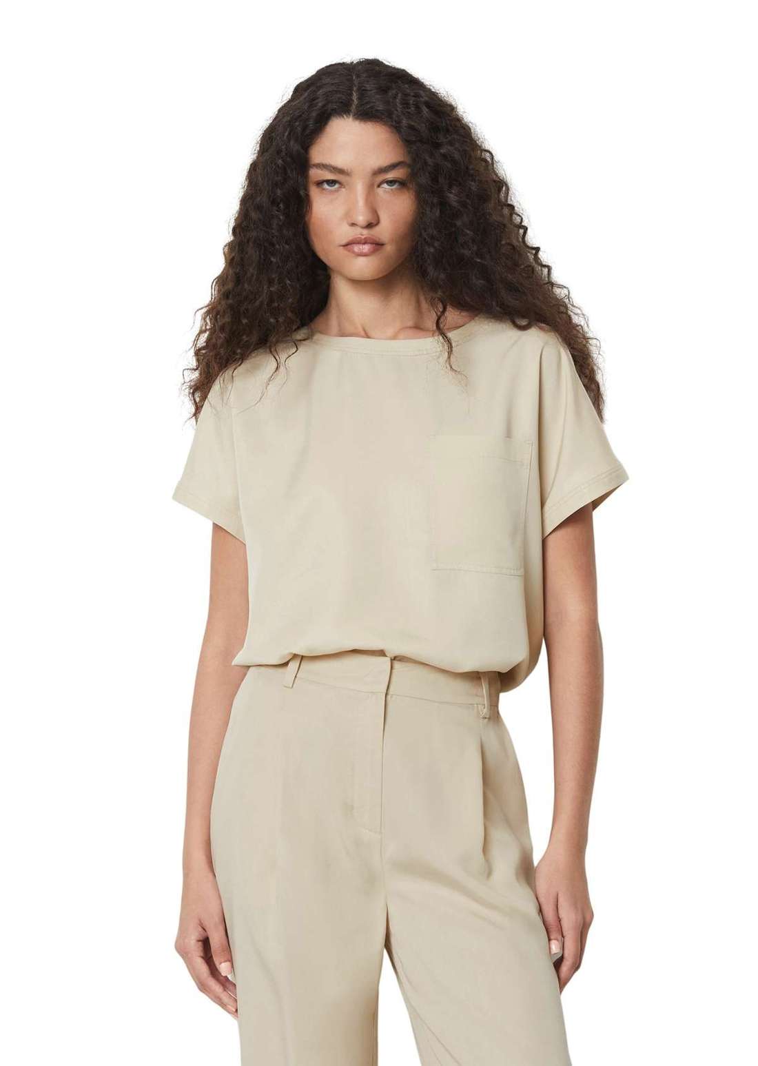 Блузка с короткими рукавами aus TENCEL™ Lyocell