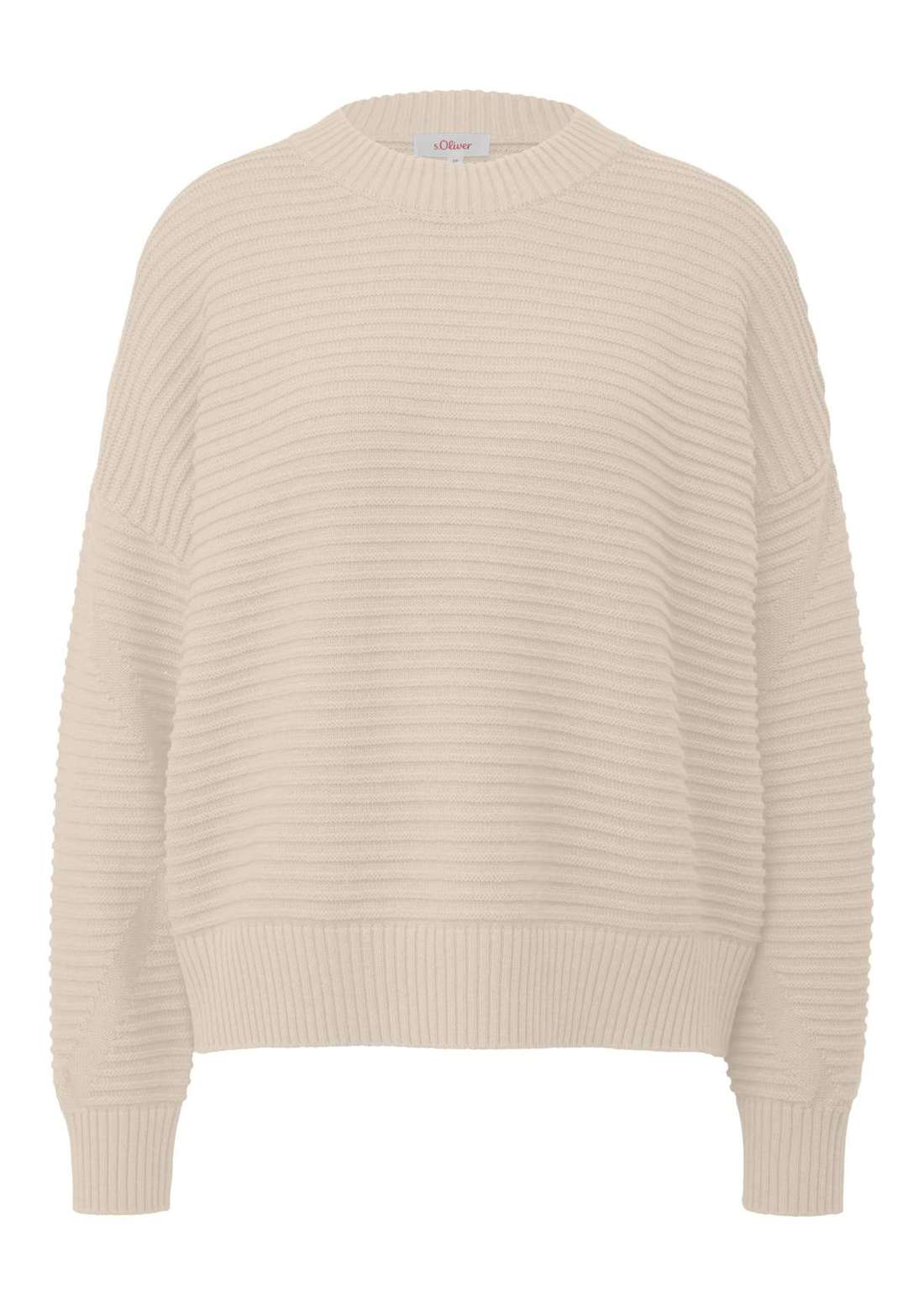 Свитер с круглым вырезом и структурированным узором