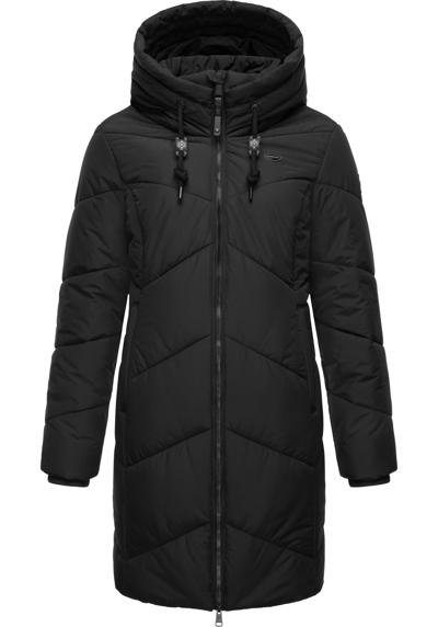 Стеганое пальто, стильное зимнее пальто с зигзагообразным узором и большим капюшоном.