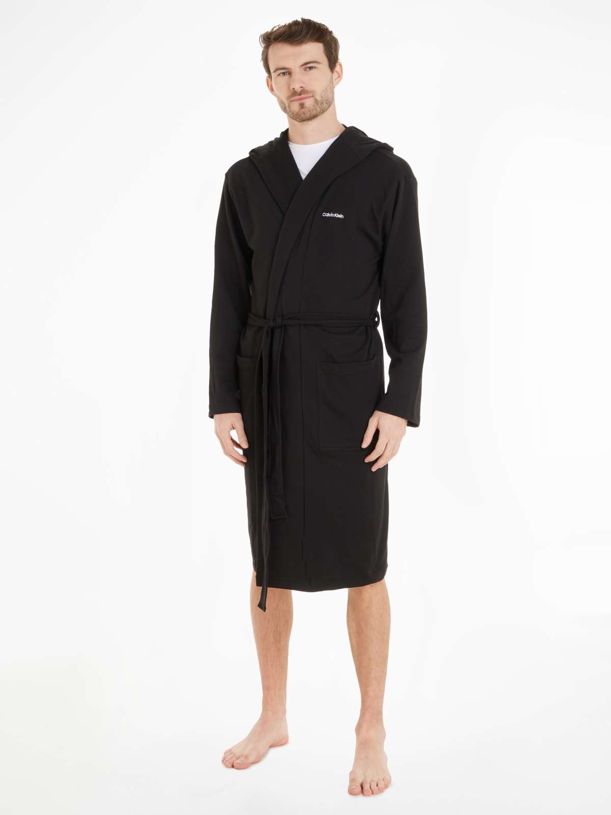 Халат Calvin Klein (с поясом), с накладными карманами