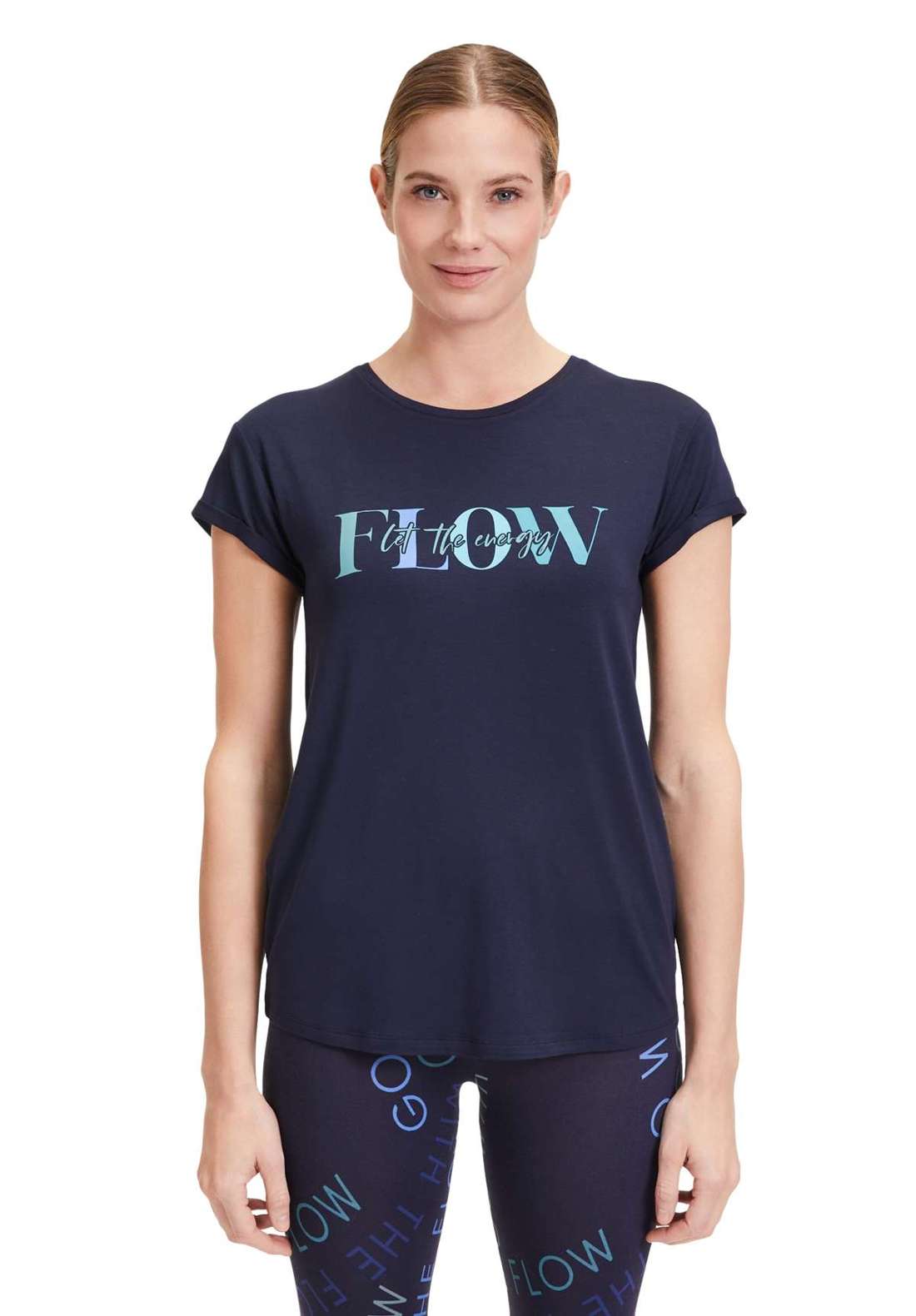 Рубашка с коротким рукавом Rundhals-Shirt mit Aufdruck