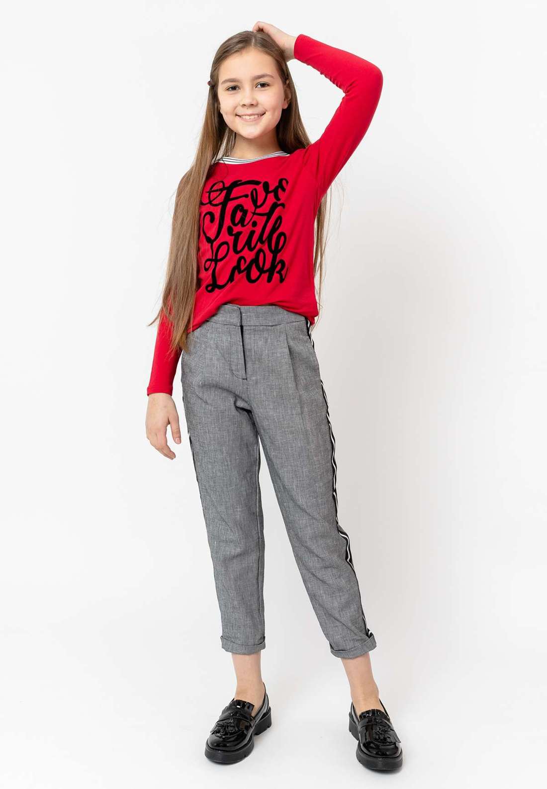 Тканевые брюки классического дизайна с полосками по бокам