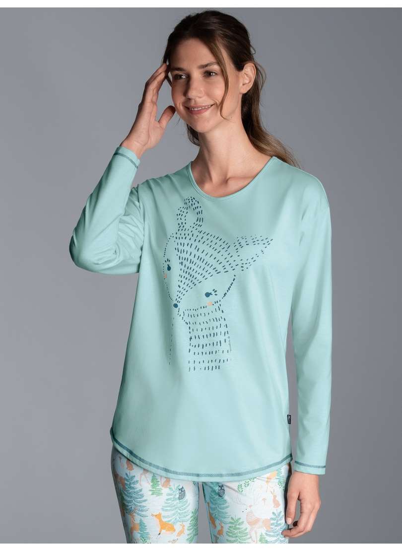 Пижамы TRIGEMA Schlafshirt Langarm mit su?em Printmotiv
